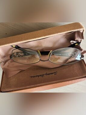 Tommy Bahama Brown and Gold Rimless Eyeglasses with Chain-Style Temples